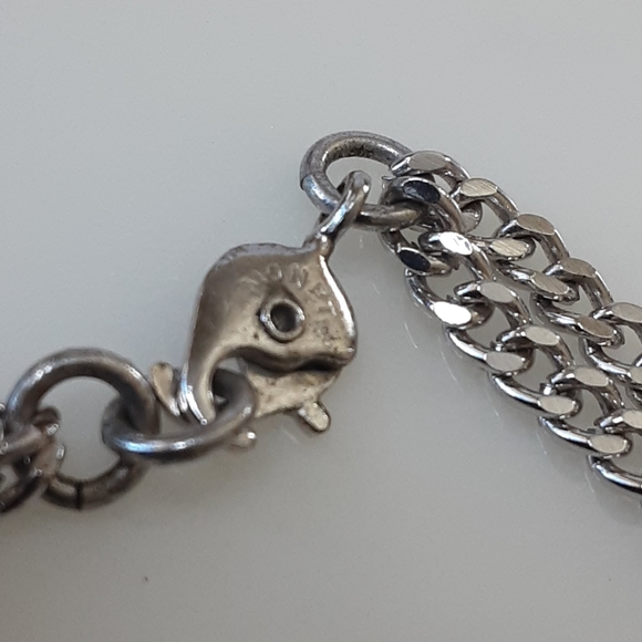 MONET Fancy Paper Clip Pat Pend. Silver Tone Chain Link Necklace - Picture 6 of 7